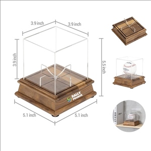 Acrylic Base Baseball Display Case With Wooden Base.